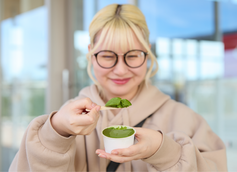 狭山茶ならではの濃厚なお茶の味と香りが際立つジェラート